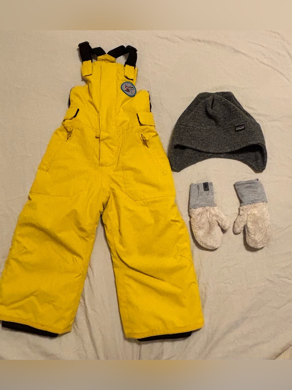 Kids Yellow Snow Bib Overalls - Waterproof Winter Pants